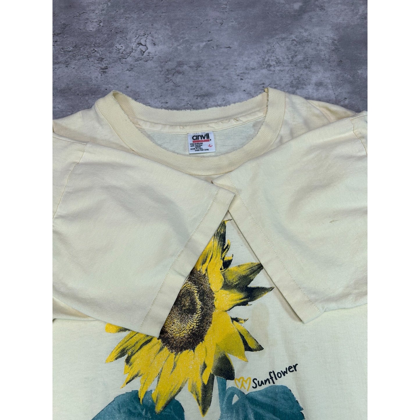 Vintage 80s/90s Rain Sun & Wind Sunflower Nature Graphic T-Shirt Size Large