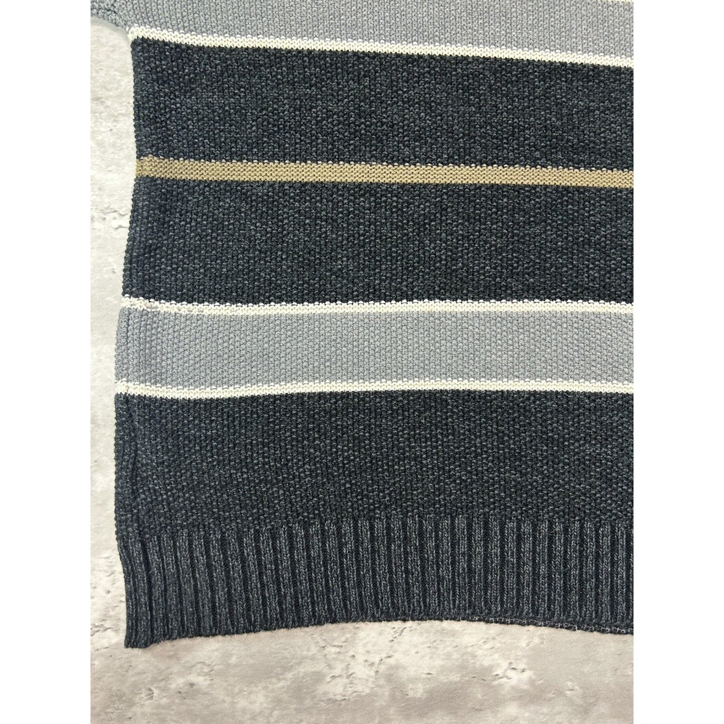 Vintage 90s Earth Tone Striped Pullover Knit Sweater Size Large