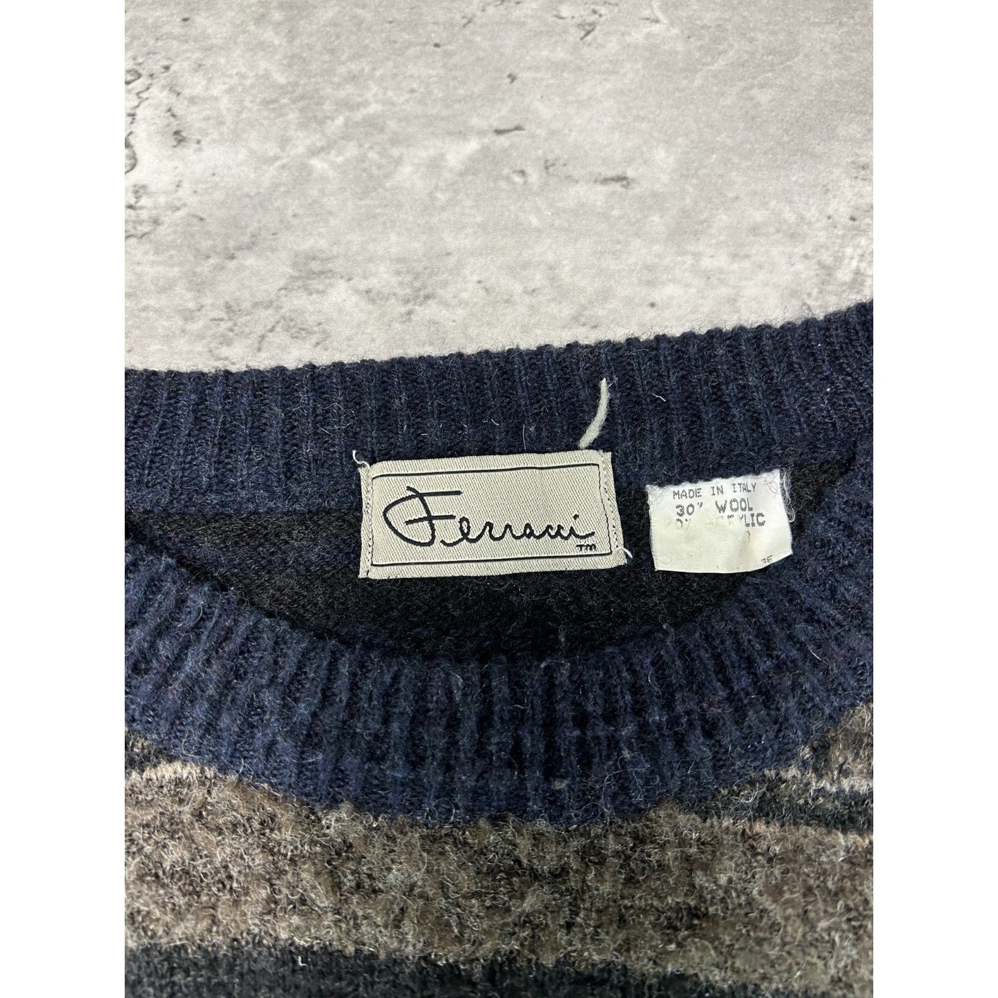 Vintage 90s Abstract Striped Pullover Ribbed Knit Sweater Size 2XL