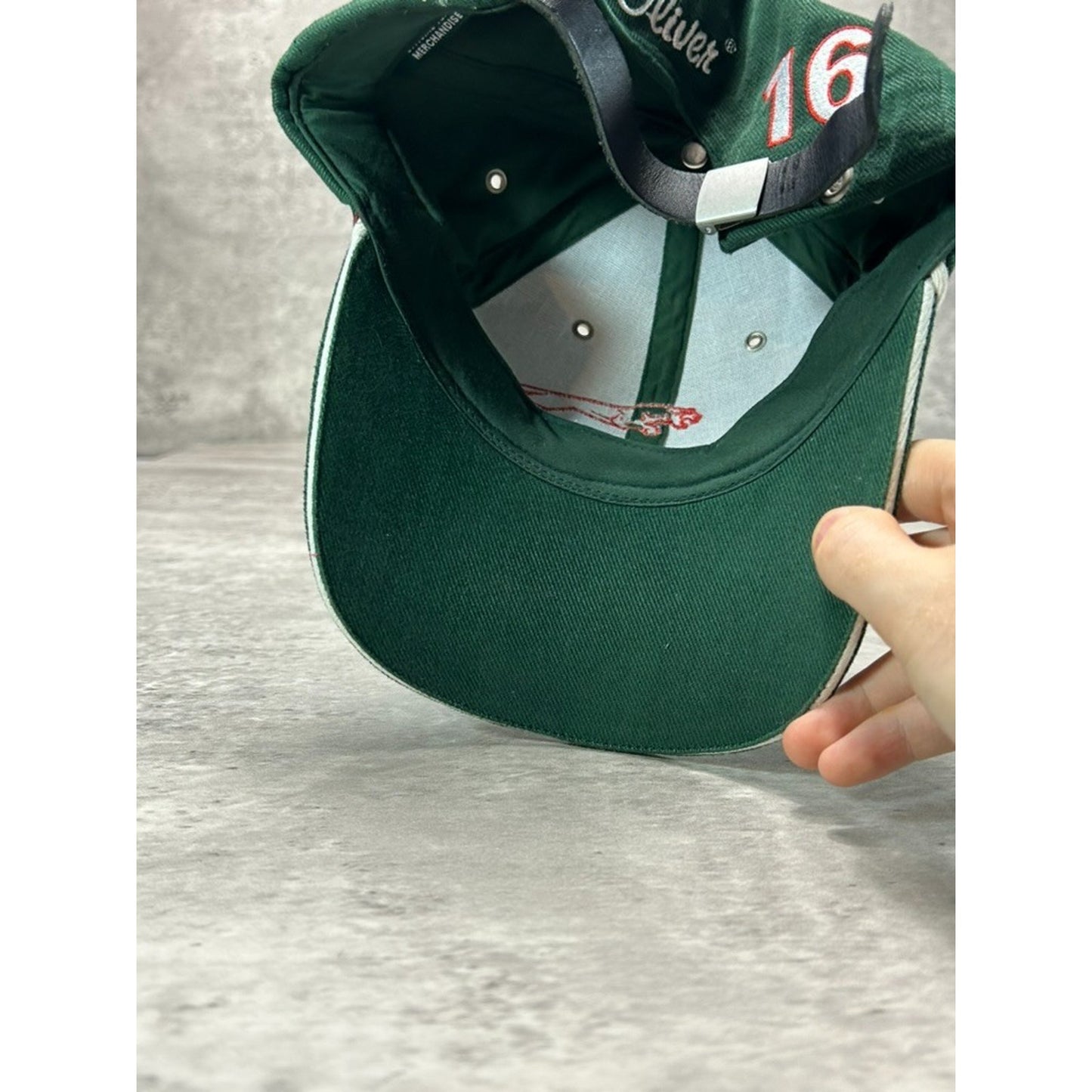 Vintage Jaguar Racing Embroidered Logo Spellout Strapback Hat OSFA Green
