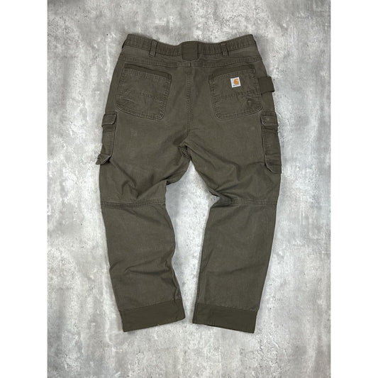 Carhartt Ripstop Workwear Nylon Double Knee Carpenter Pants Size 39 Brown