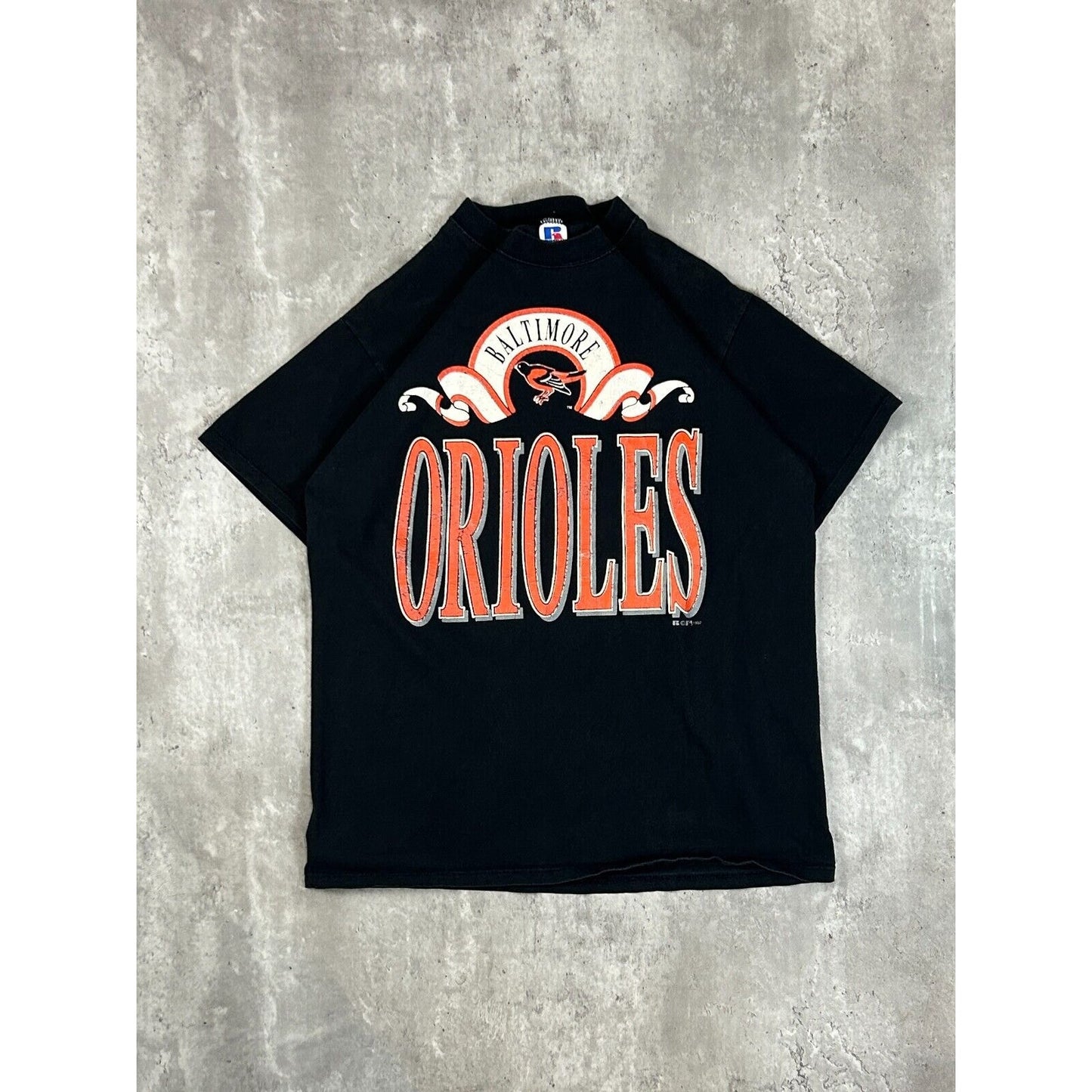 Vintage 1992 Baltimore Orioles MLB BIg Graphic Spell Out T-Shirt Size Large