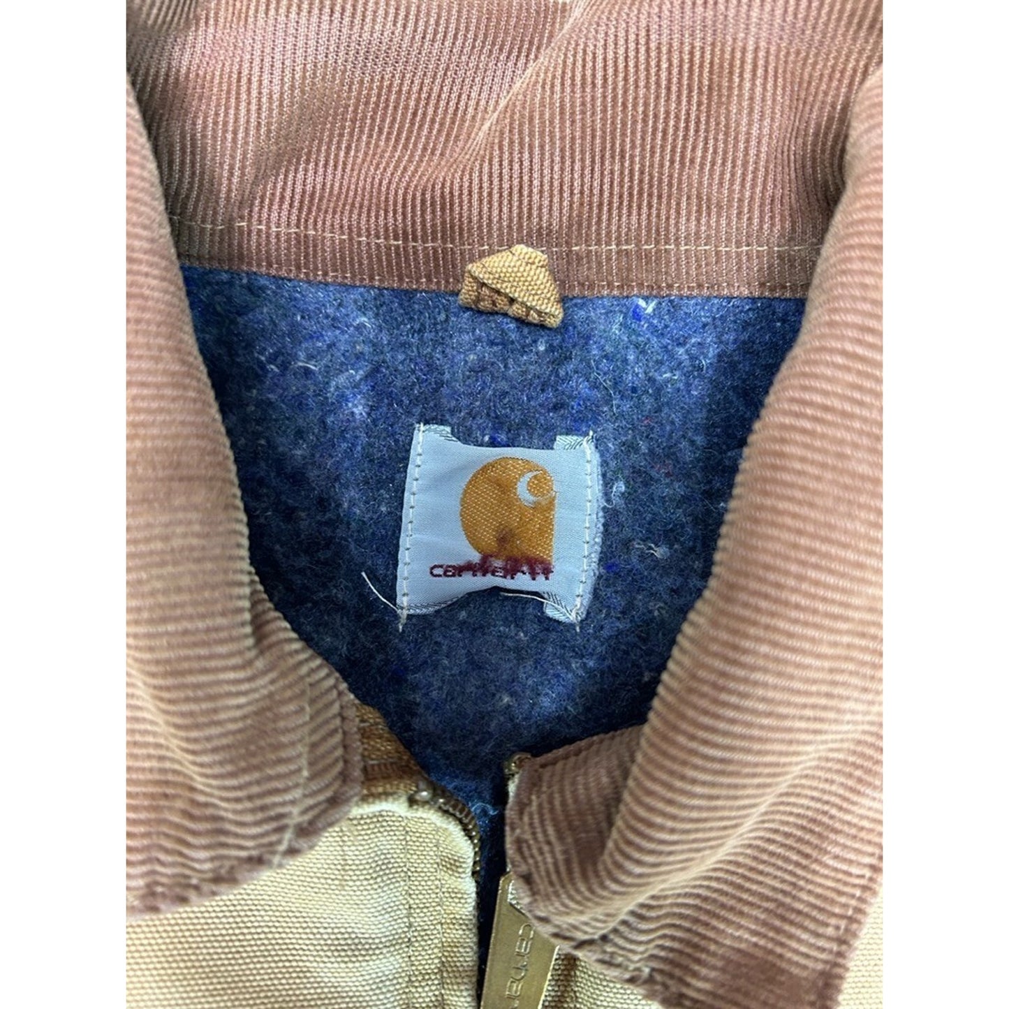 Vintage 90s Carhartt Blanket Lined Canvas Workwear Detroit Jacket Size XL
