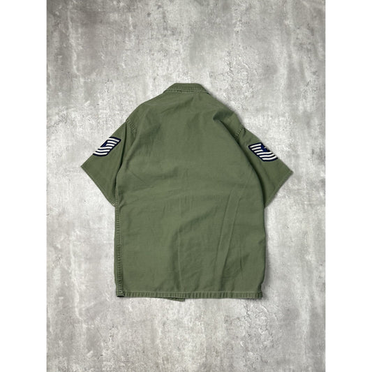 Vintage 1960s US Air Force OG 107 Short Sleeve Button Up Shirt Size Medium