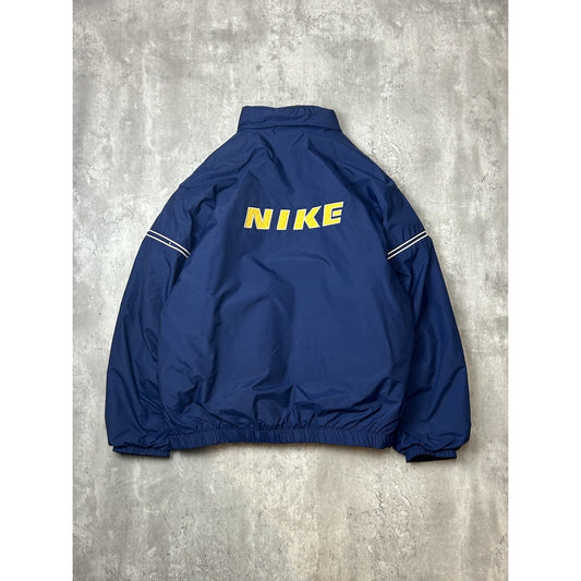 Vintage 2000s Nike Embroidered Swoosh Insulated Nylon Jacket Size XL Blue