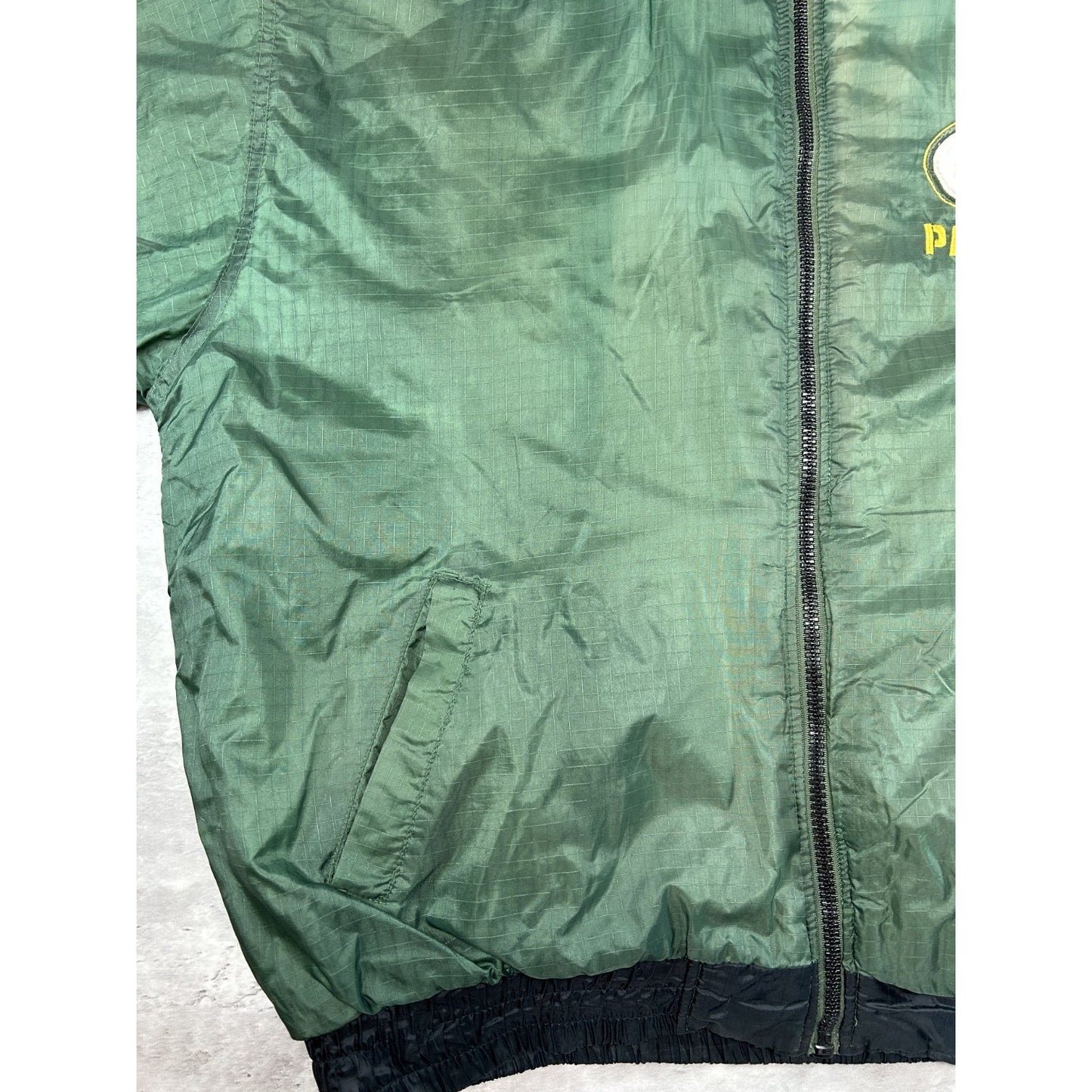 Vintage 90s Green Bay Packers NFL Insulated Full Zip Hooded Jacket Size Large
