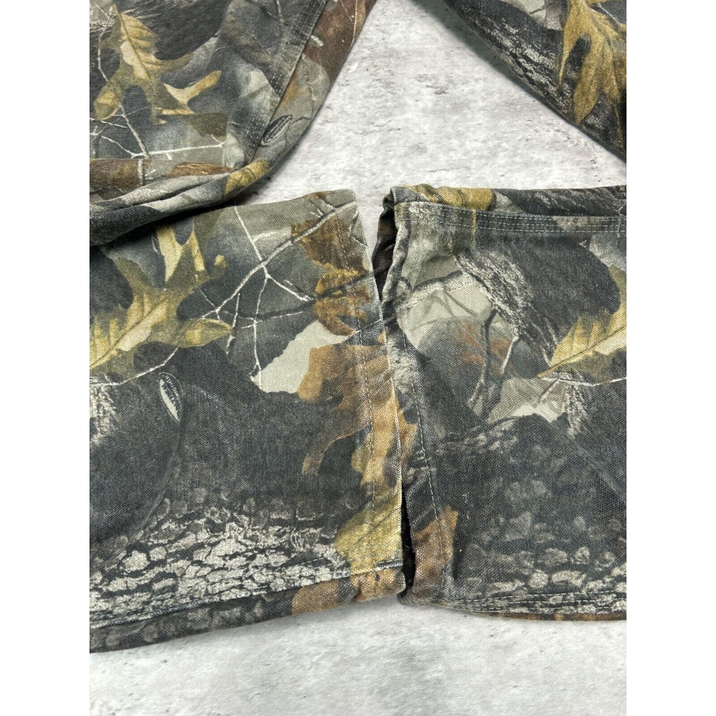Vintage Carhartt Canvas Work Wear Realtree Hardwoods Camo Hunting Pants Size 37