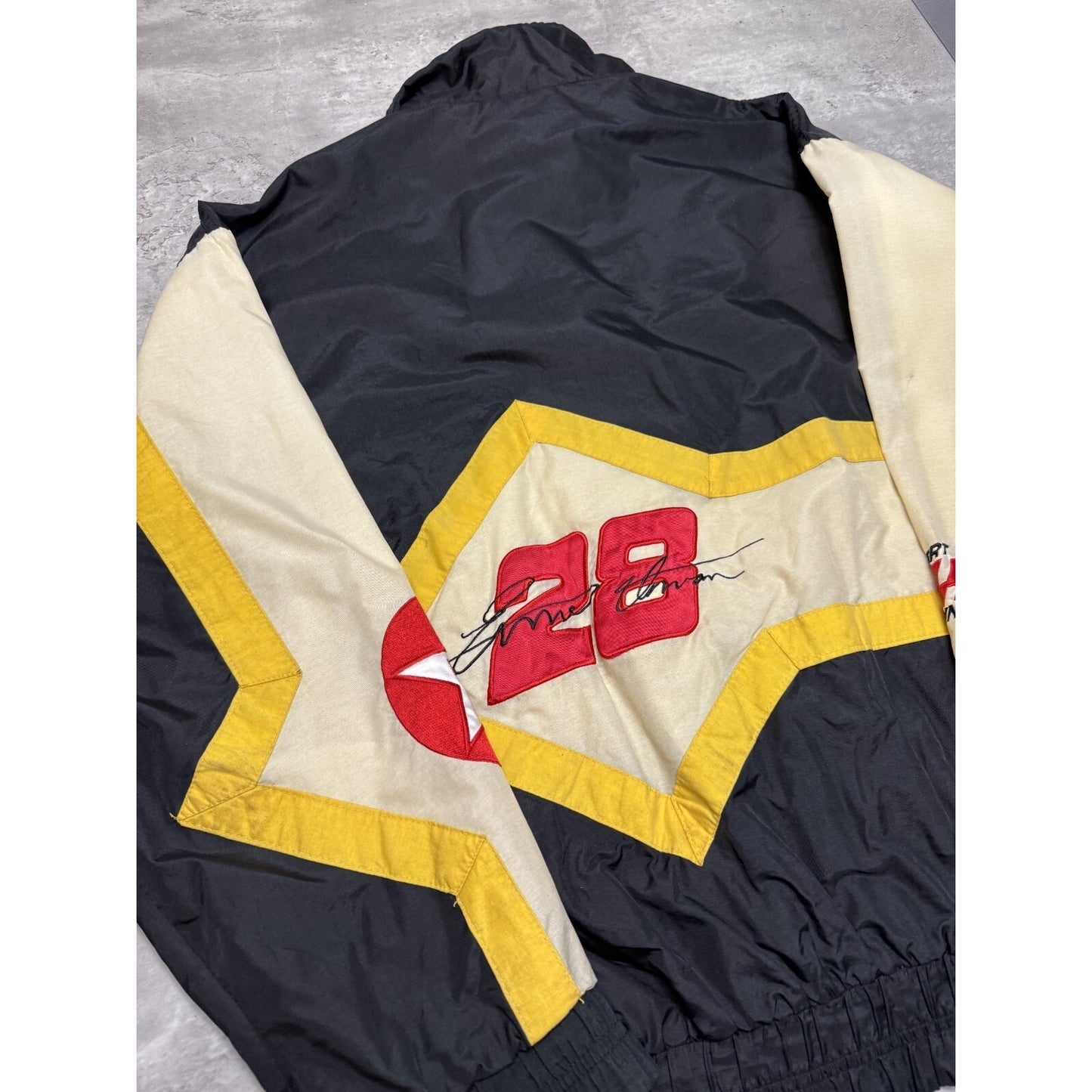 Vintage 90s Ernie Irvan #28 Nascar Texaco Embroidered Full Zip Jacket Size Large