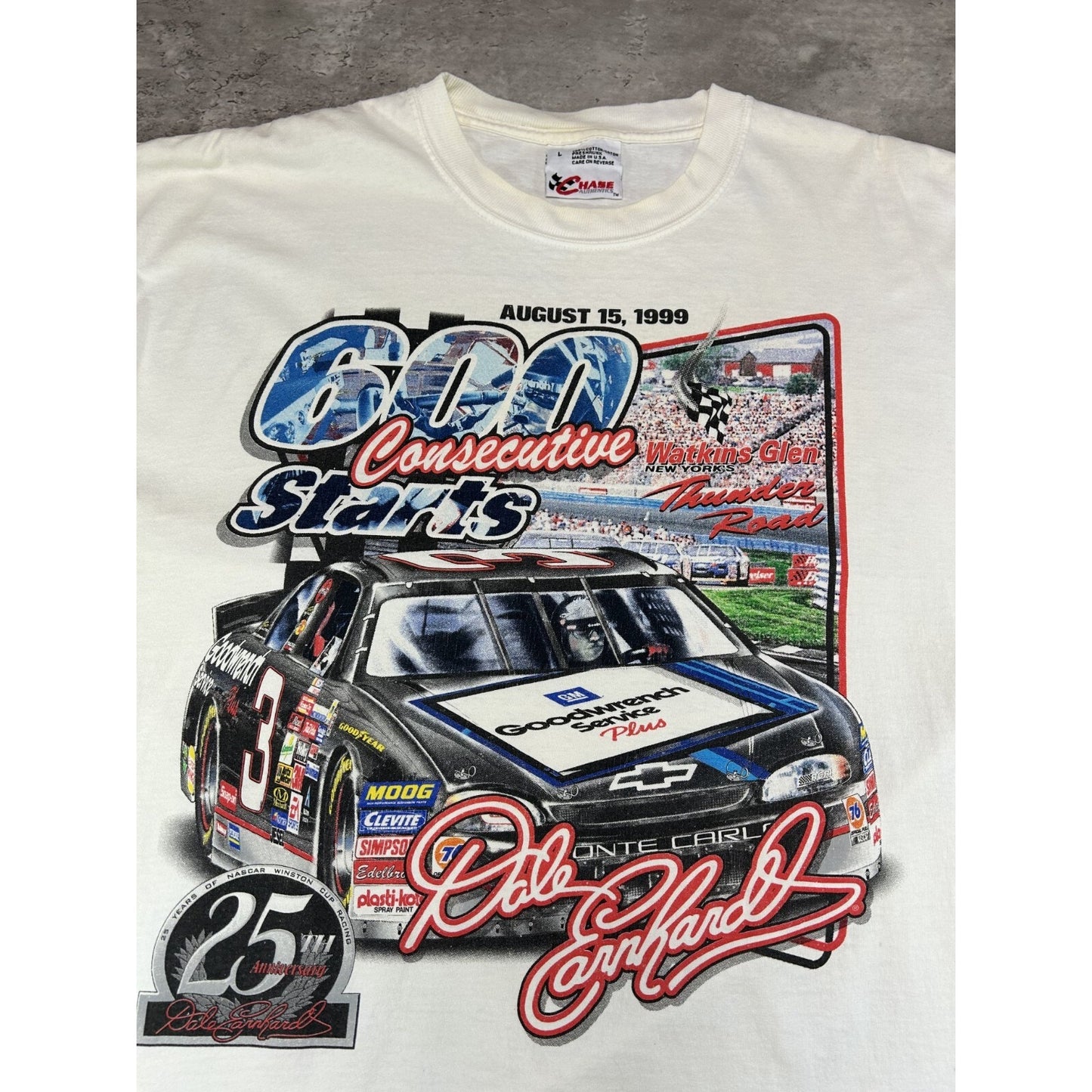 Vintage 1999 Dale Earnhardt #3 Nascar 600 Consecutive Starts T-Shirt Size Large