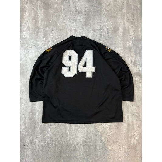 Vintage 90s Molson Ice #94 Beer Promo Spellout Hockey Jersey Size XL Black