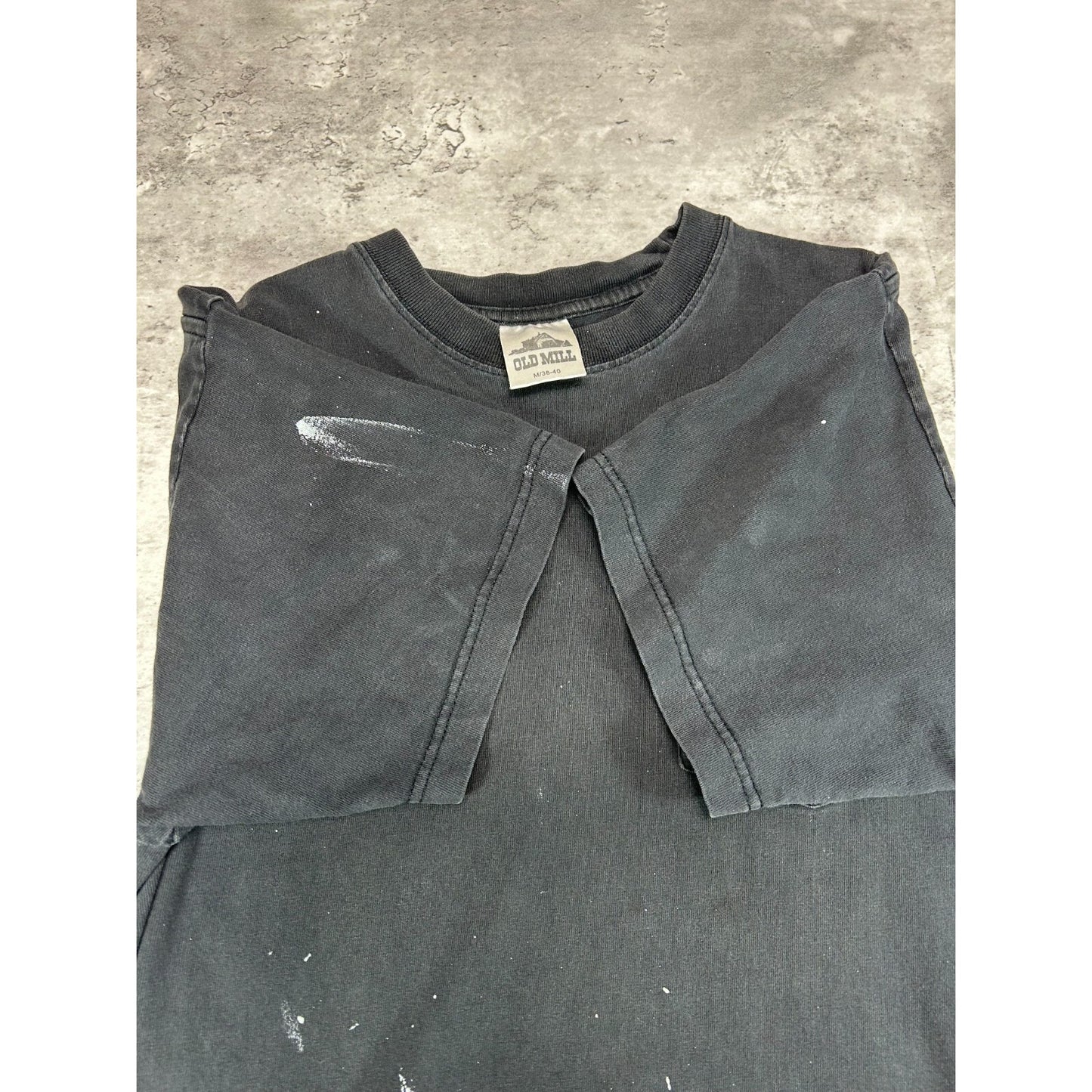 Vintage 80s/90s Distressed Blank Pocket T-Shirt Size Medium Black