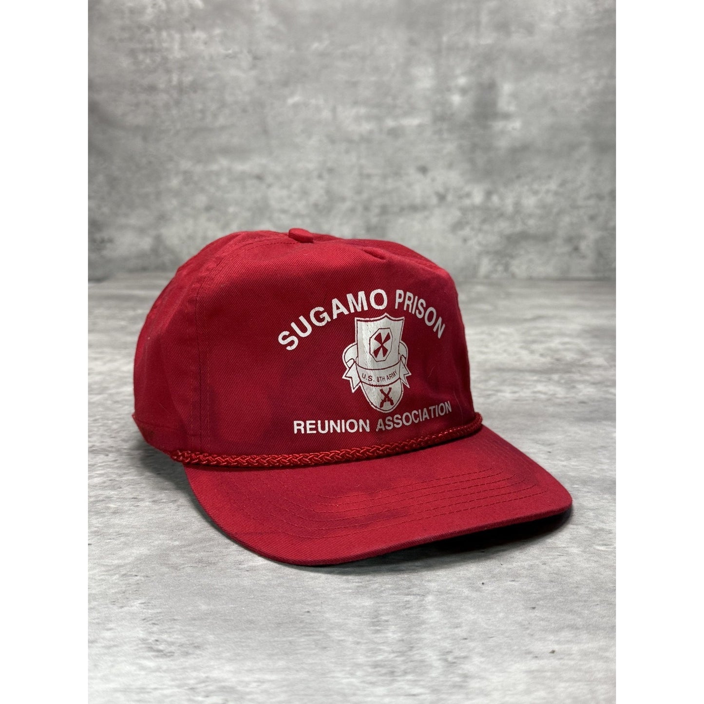 Vintage 90s Sugamo Prison Reunion Association Graphic Spellout Stapback Hat OSFA