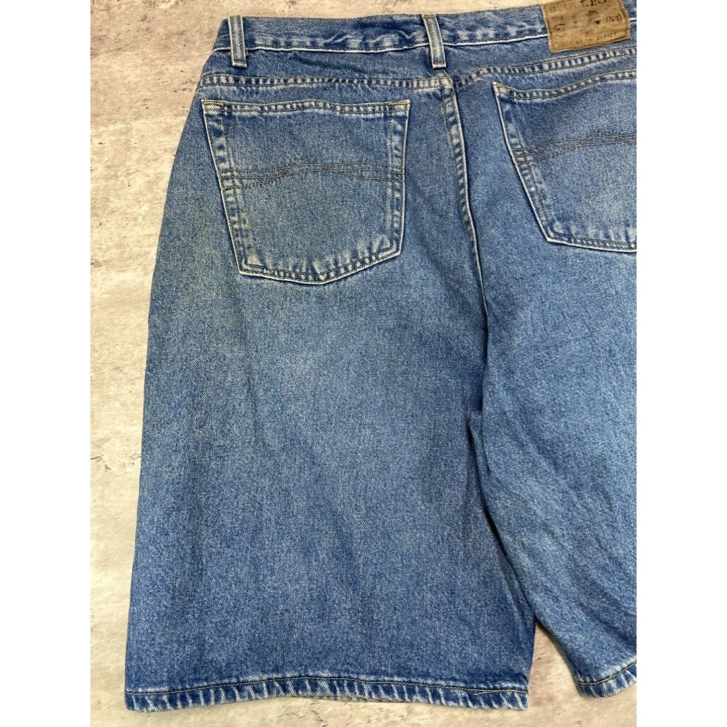 Vintage Bugle Boys Jeans Medium Wash Denim Shorts Size 35 Blue