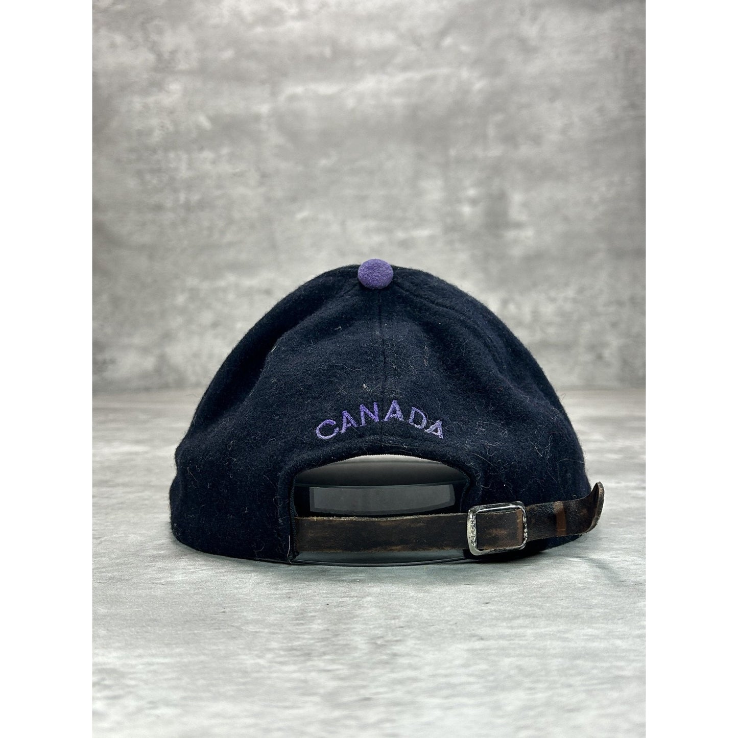 Vintage 90s Canada Olympics Embroidered Logo Strapback Hat OSFA Black