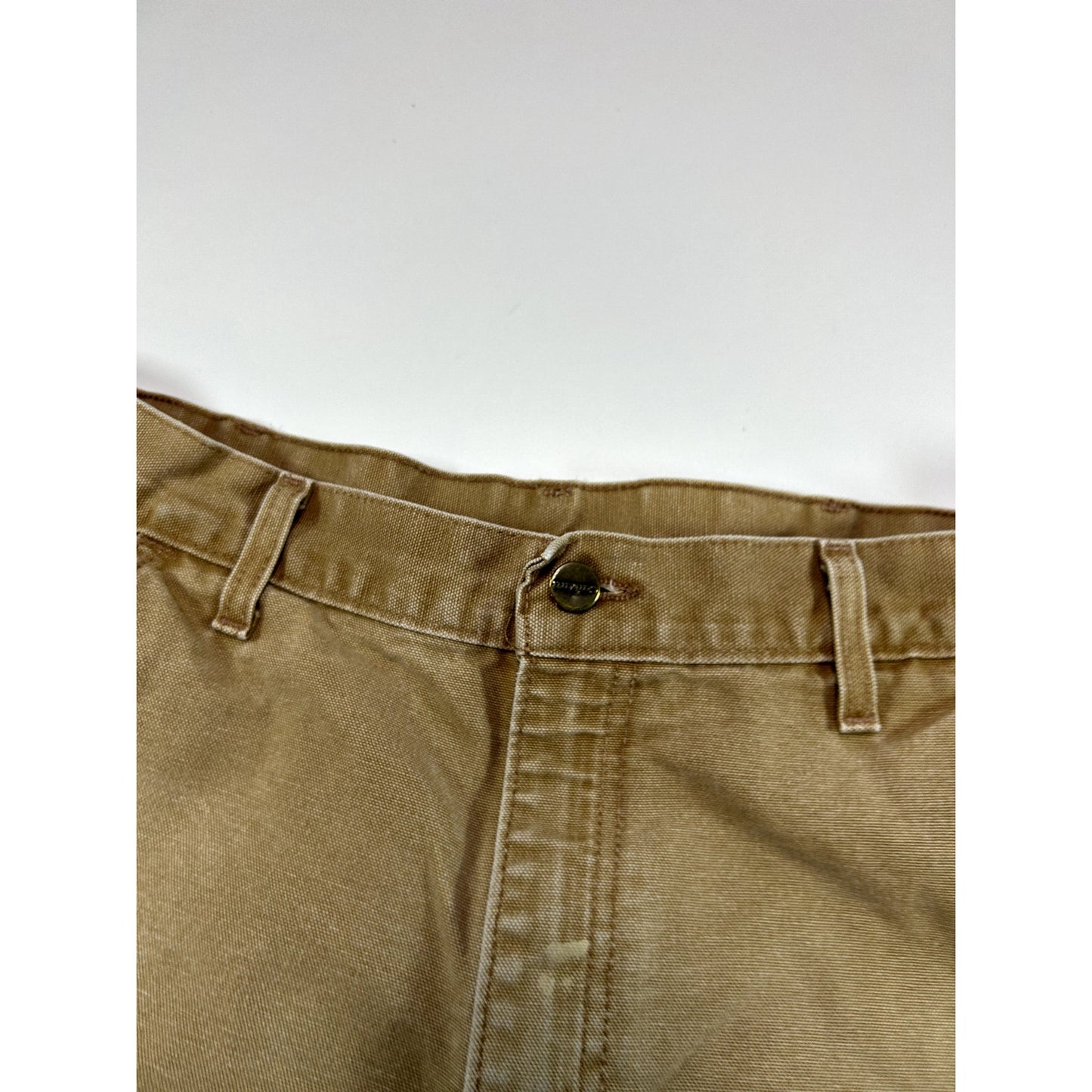 Vintage Carhartt Dungaree Fit Canvas Workwear Carpenter Pants Size 35 Beige