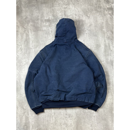 Vintage Carhartt Thermal Lined Canvas Workwear Hooded Active Jacket Size 2XL