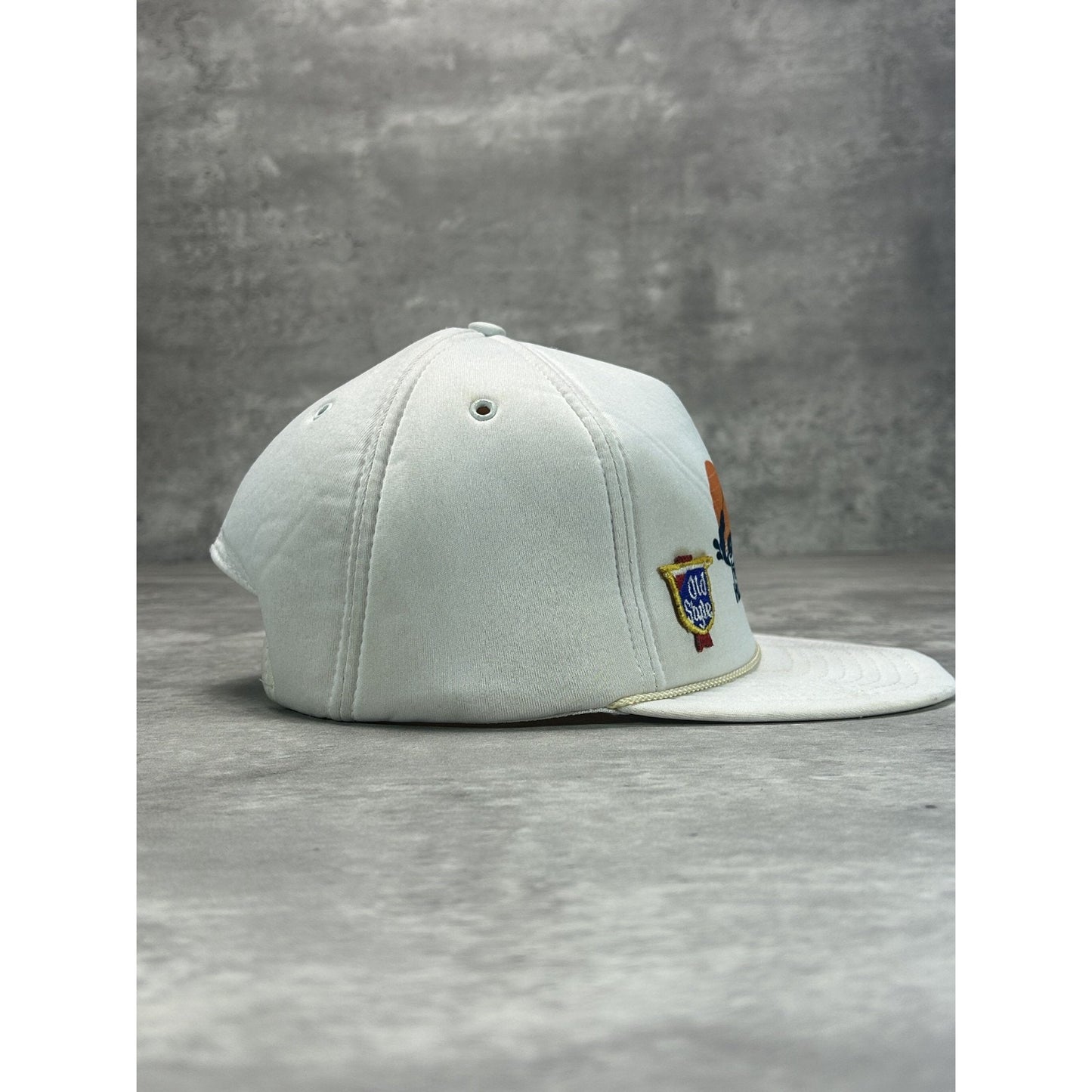 Vintage 1990 Fishing Spots The River Opener Graphic Trucker Snapback Hat OSFA