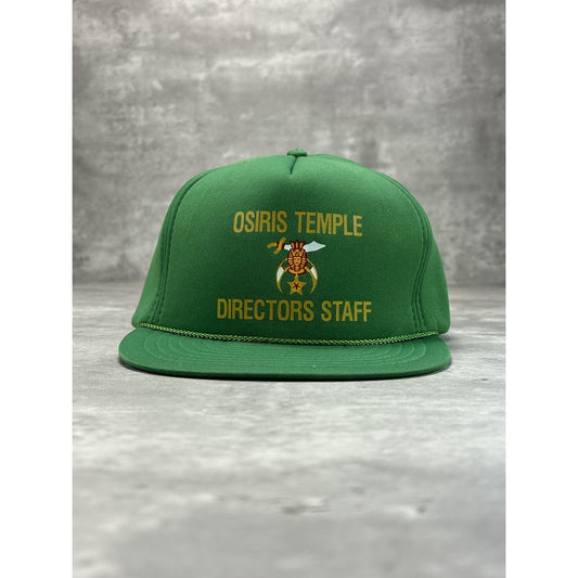Vintage 80s/90s Osiris Temple Directors Staff Graphic Trucker Snapback Hat OSFA