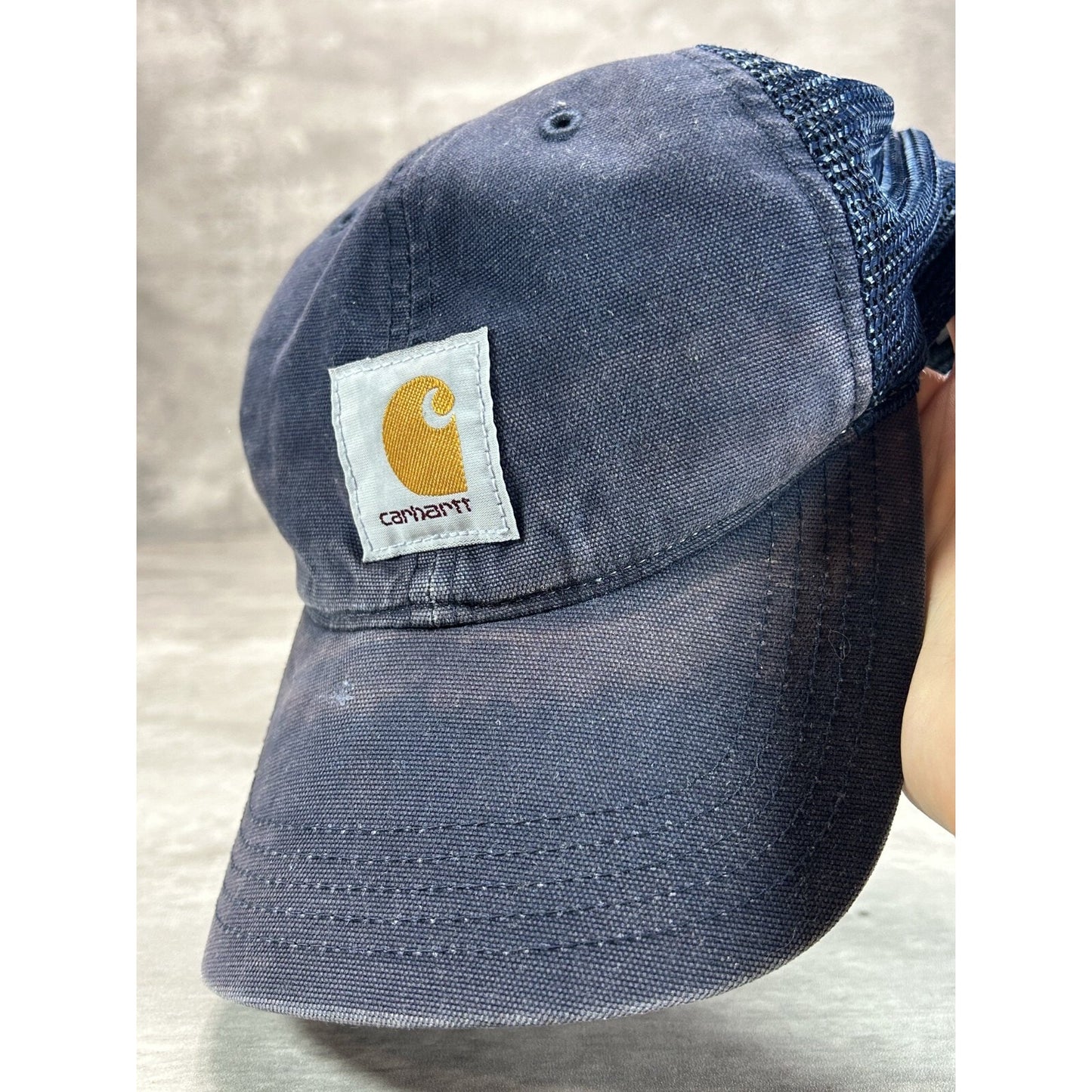 Carhartt Workwear Embroidered Patch Trucker Snapback Hat OSFA Navy Blue