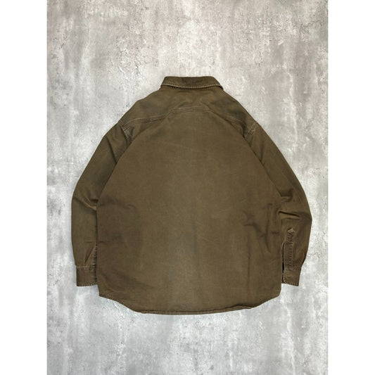 Vintage 90s Carhartt Canvas Workwear Long Sleeve Button Up Shirt Size XL