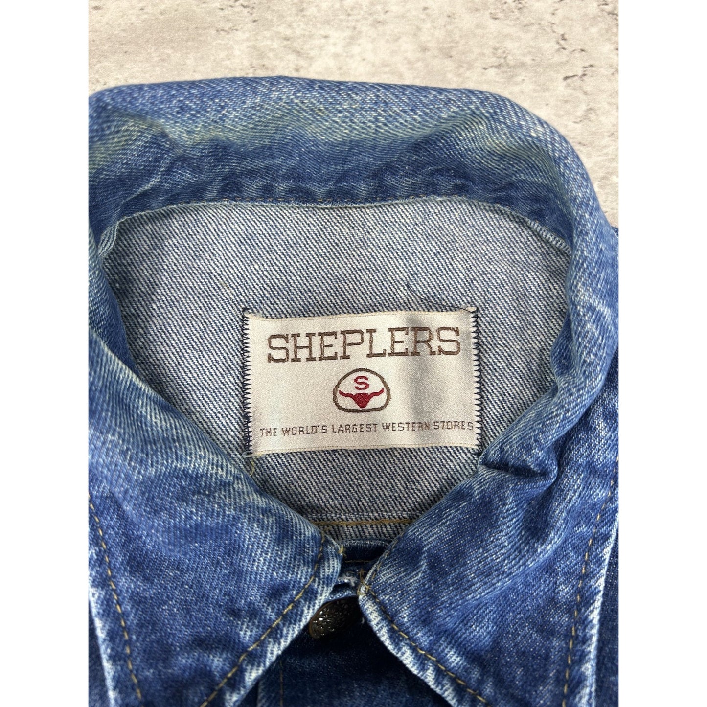 Vintage 80s/90s Dark Wash Denim Western Style Trucker Jacket Size Small