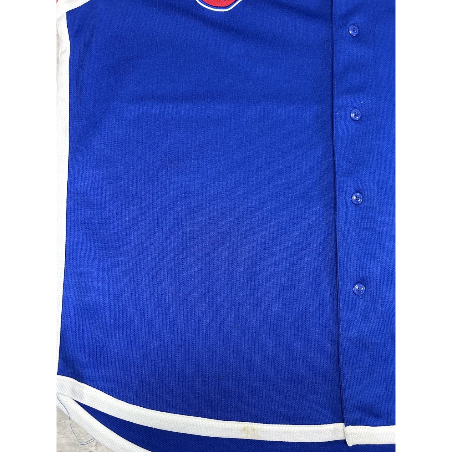 Vintage Chicago Cubs MLB Stitched Spellout Baseball Jersey Size XL Blue