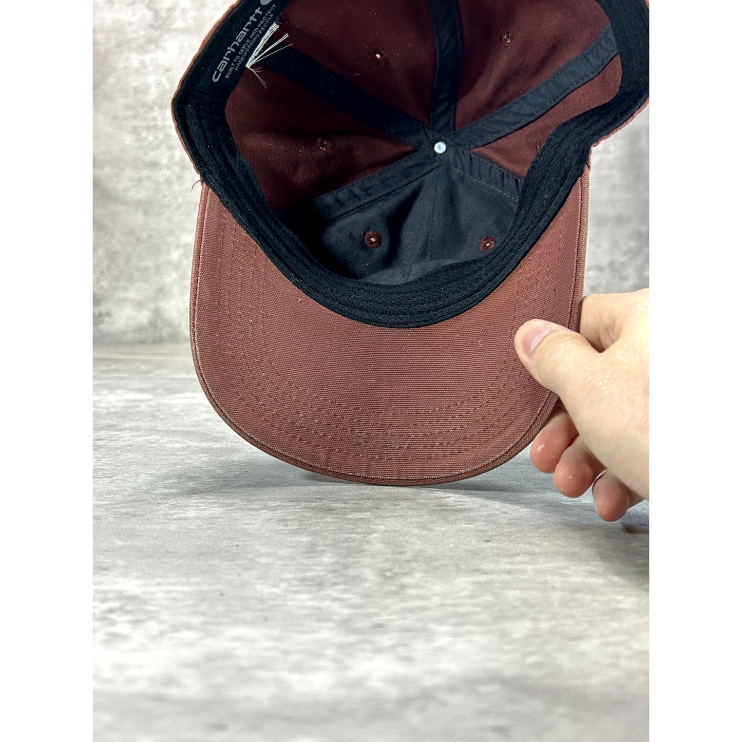 Carhartt Embroidered Patch Workwear Snapback Hat OSFA Maroon