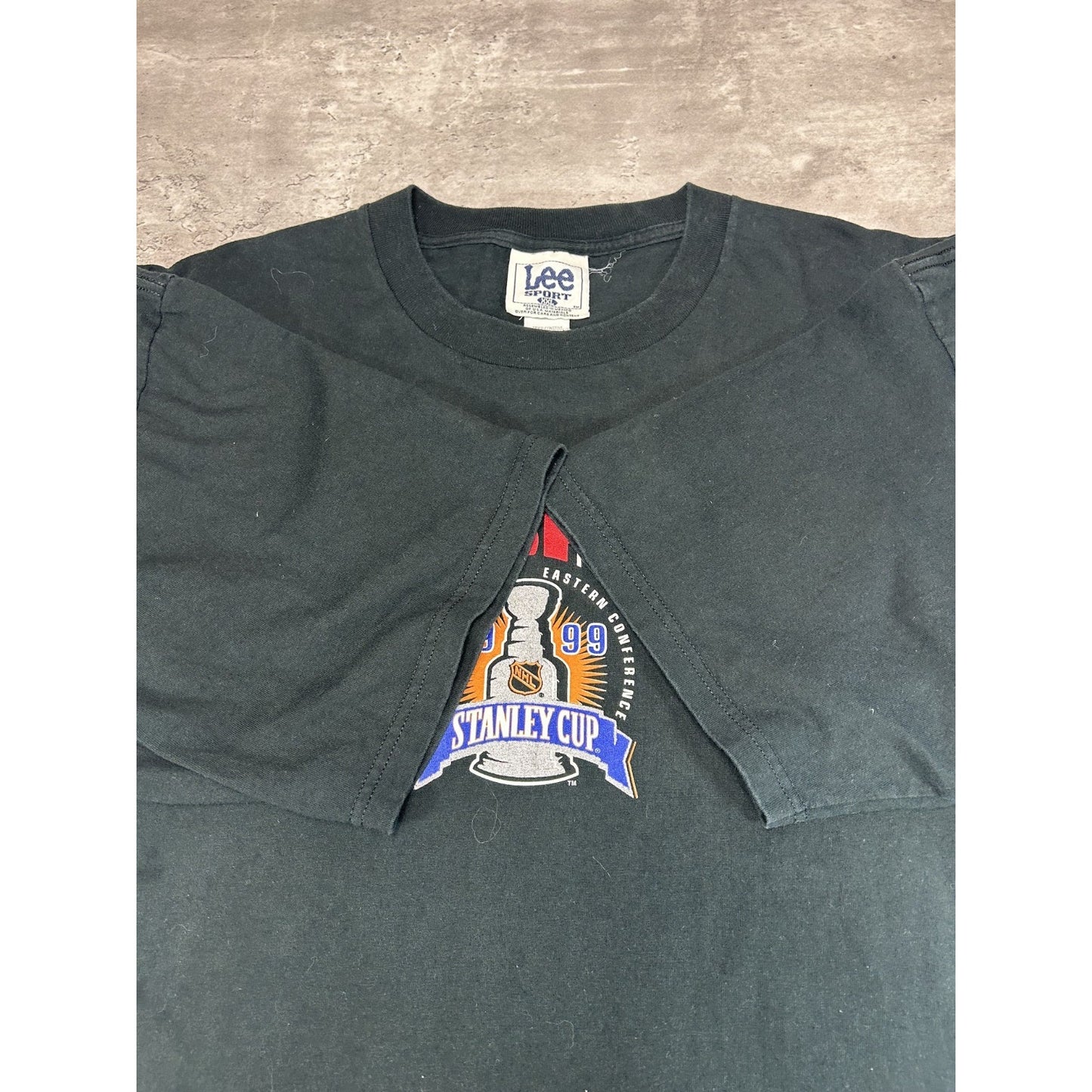 Vintage 1999 Buffalo Sabres NHL Stanley Cup Champs T-Shirt Size 2XL Black