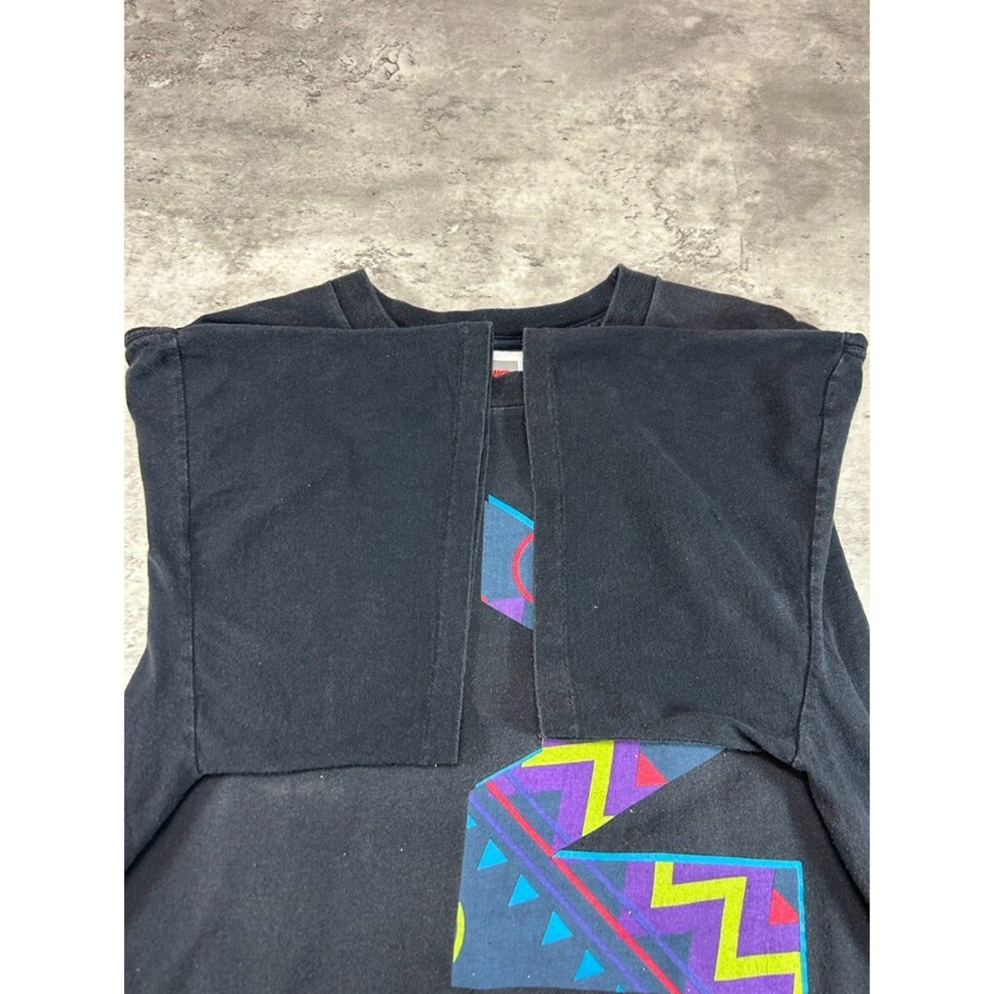 Vintage 80s/90s Nike Air Abstract Print Spellout T-Shirt Size XXL Black