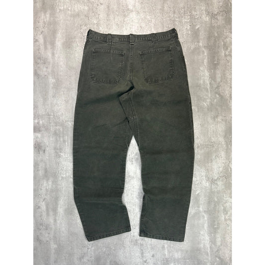 Vintage Arborwear Canvas Workwear Double Knee Carpenter Pants Size 34 Green