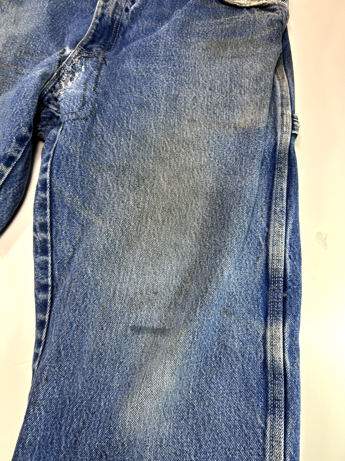 Vintage Dickies Medium Wash Denim Work Wear Carpenter Pants Size 38W Blue