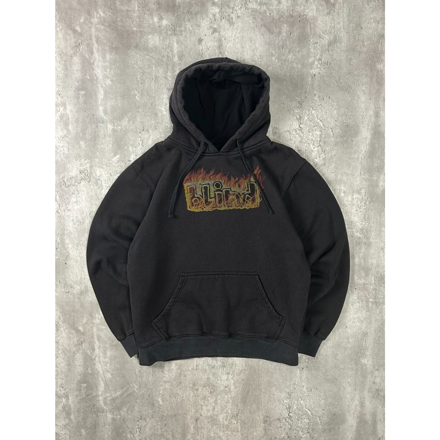Vintage 2000s Blind Skateboards Flames Spellout Hooded Sweatshirt Size Medium
