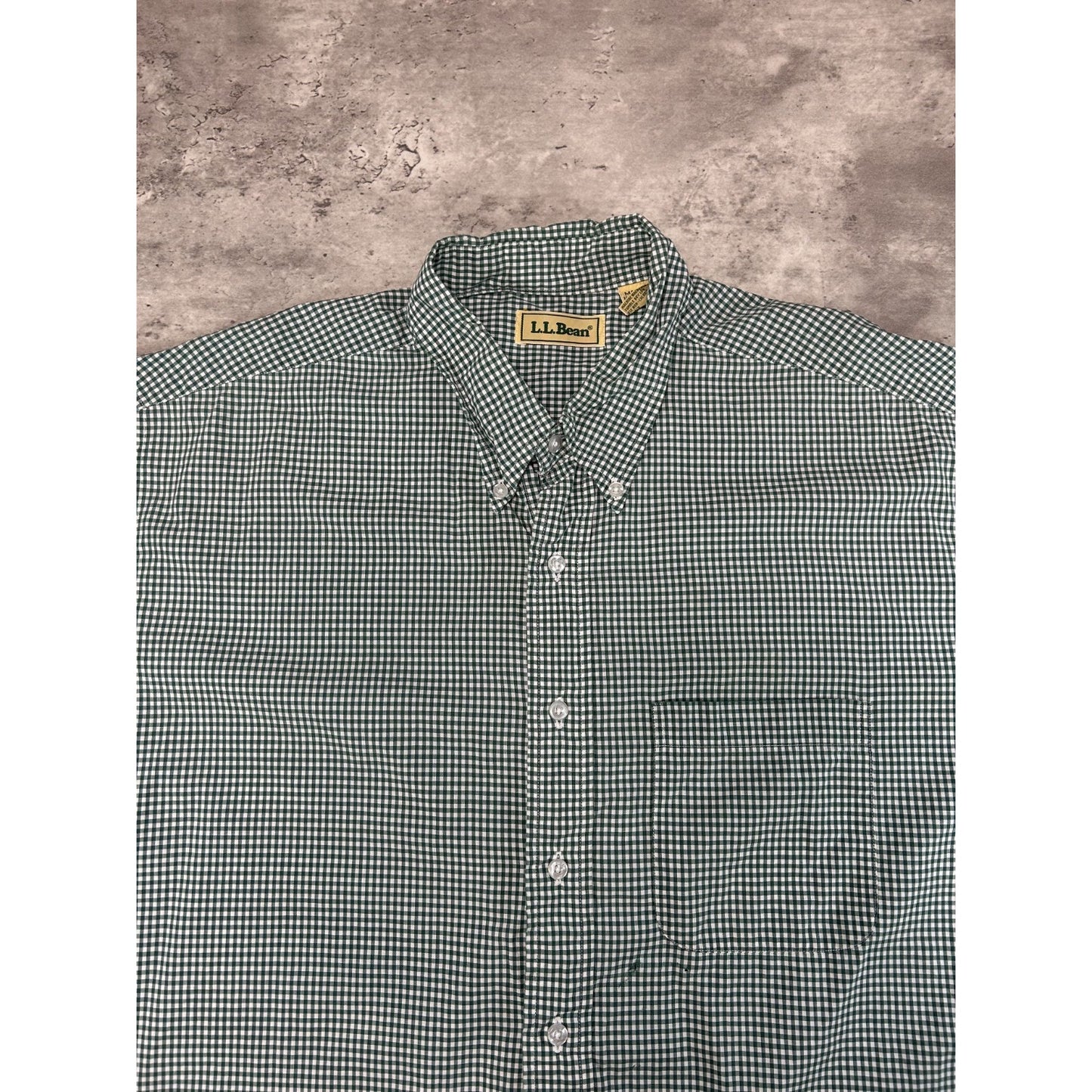 Vintage 90s L.L. Bean Plaid Short Sleeve Reworked Cropped Button Up Shirt Sz XL
