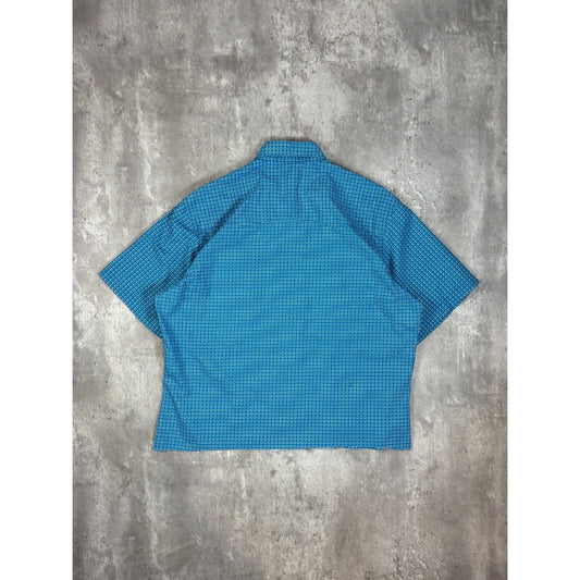 Vintage 80s/90s Wrangler Wrancher Short Sleeve Cropped Button Up Shirt Size Large