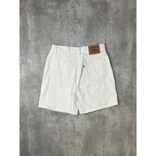 Vintage 90s Levis Red Tab White Denim Shorts Size 31