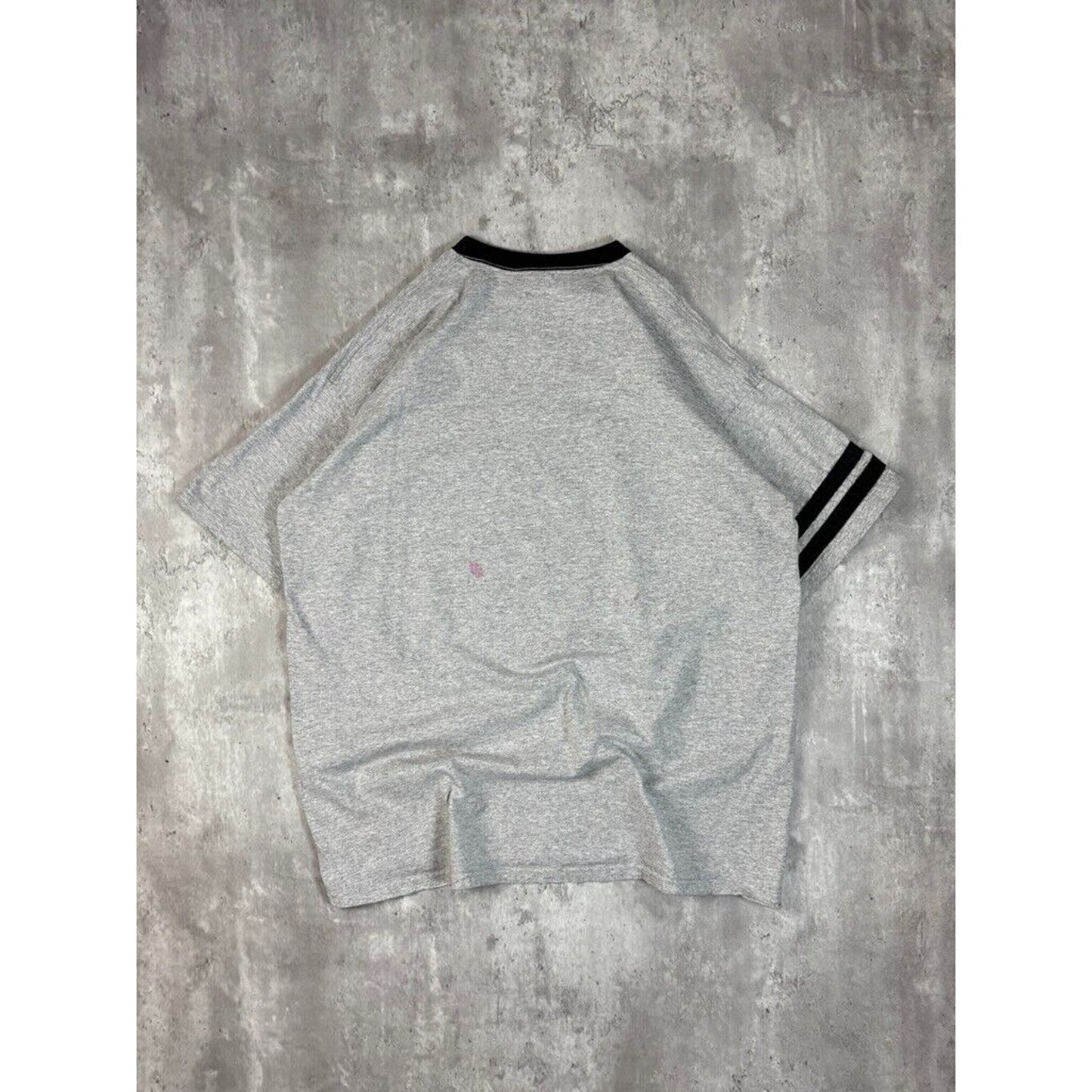 Vintage 90s Nike Air Swoosh Patch Striped T-Shirt Size XL Gray