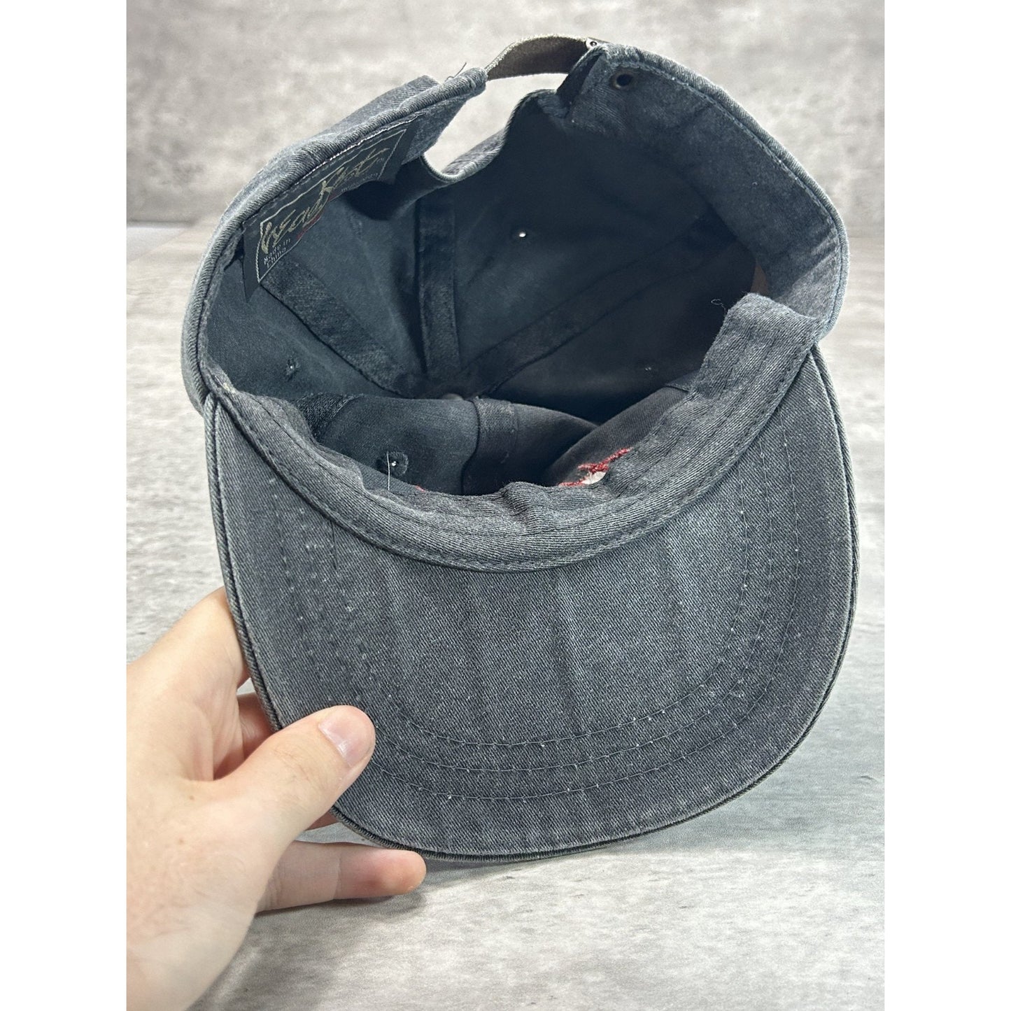 Vintage 90s Hasselblad Hot Stuff Embroidered Spellout Camera Strapback Hat OSFA