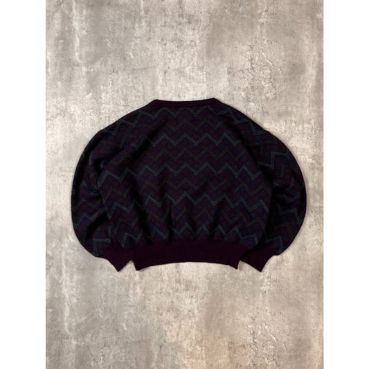 Vintage 80s/90s Tricots St Raphael Abstract Striped Knit Sweater Size Medium