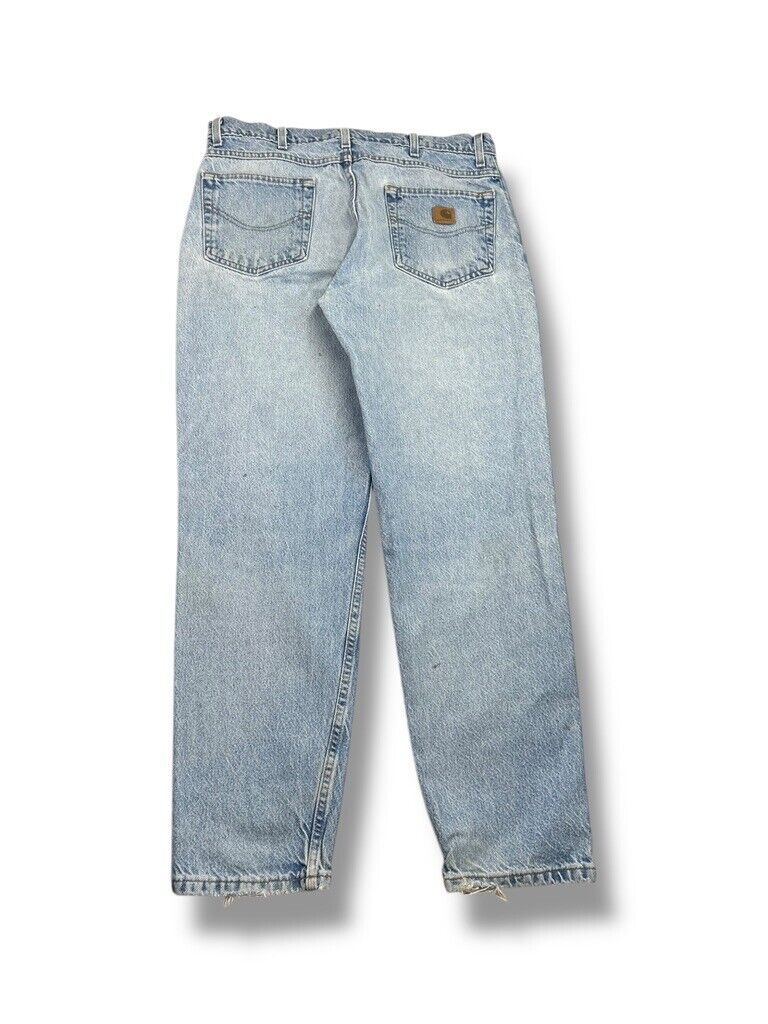 Vintage 90s Carhartt Light Wash Denim Workwear Pants Size 35