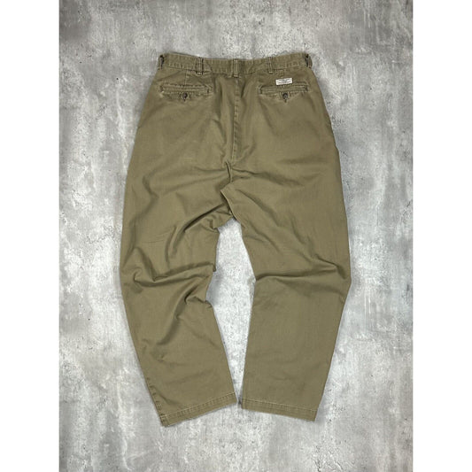 Vintage 90s Polo Ralph Lauren Chino Style Darted Trouser Pants Size 34 Beige