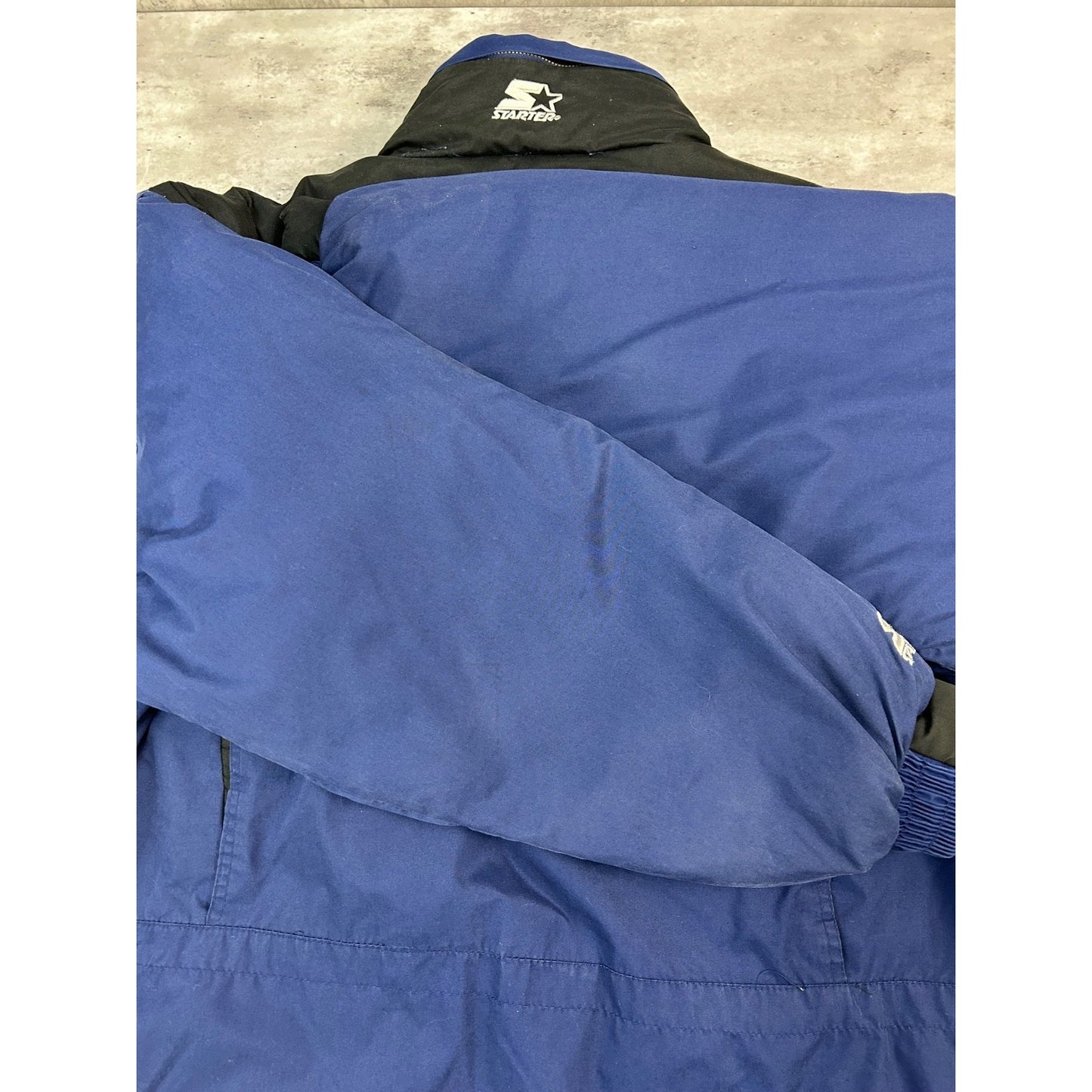 Vintage 90s Michigan Wolverines NCAA Insulated Long Jacket Size Large