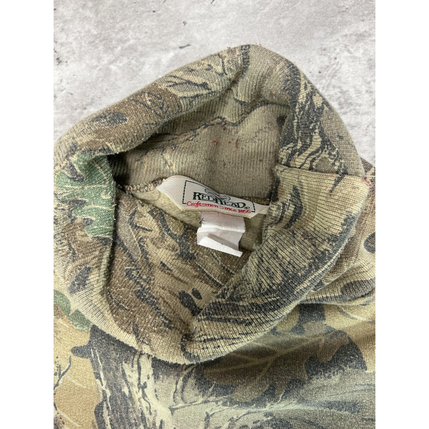 Vintage 90s Redhead Tree Camo Hunting Turtleneck Sweatshirt Size XL