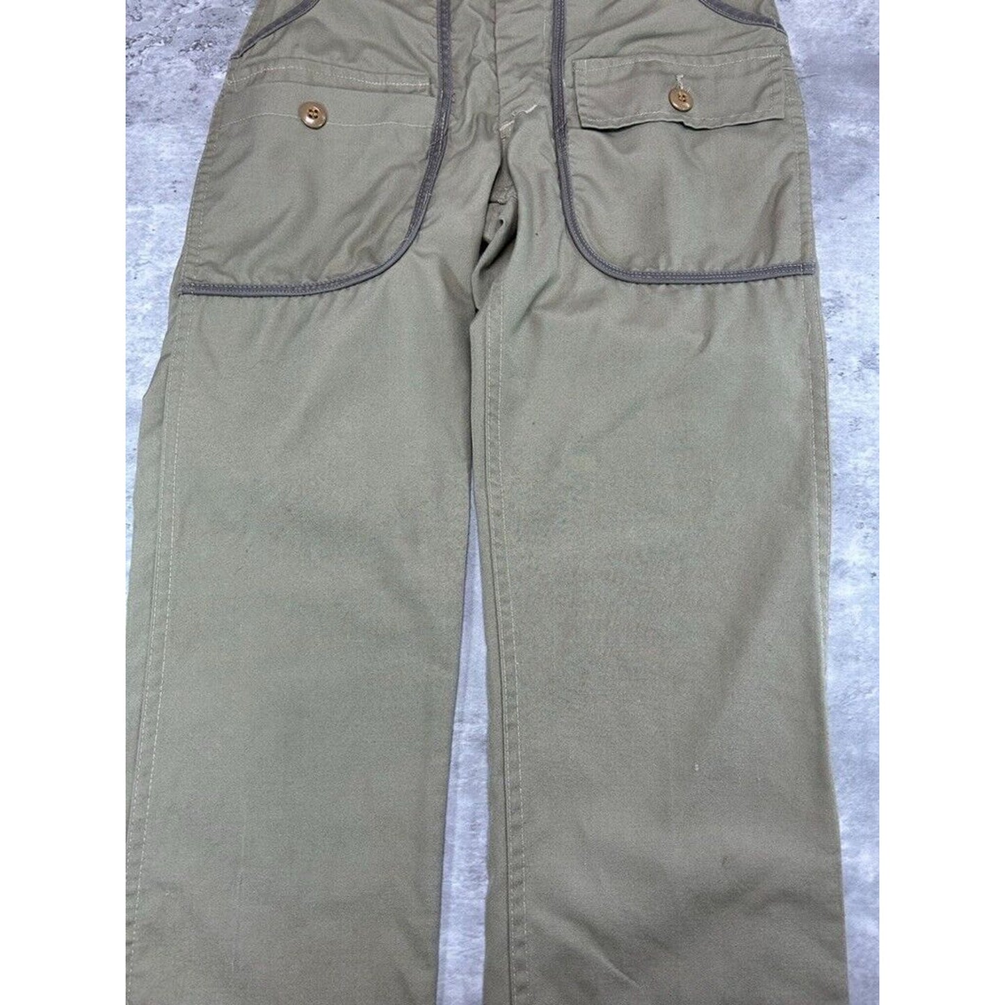 Vintage 1960s Multi Pocket Fishermans Cargo Pants Size 30 Beige