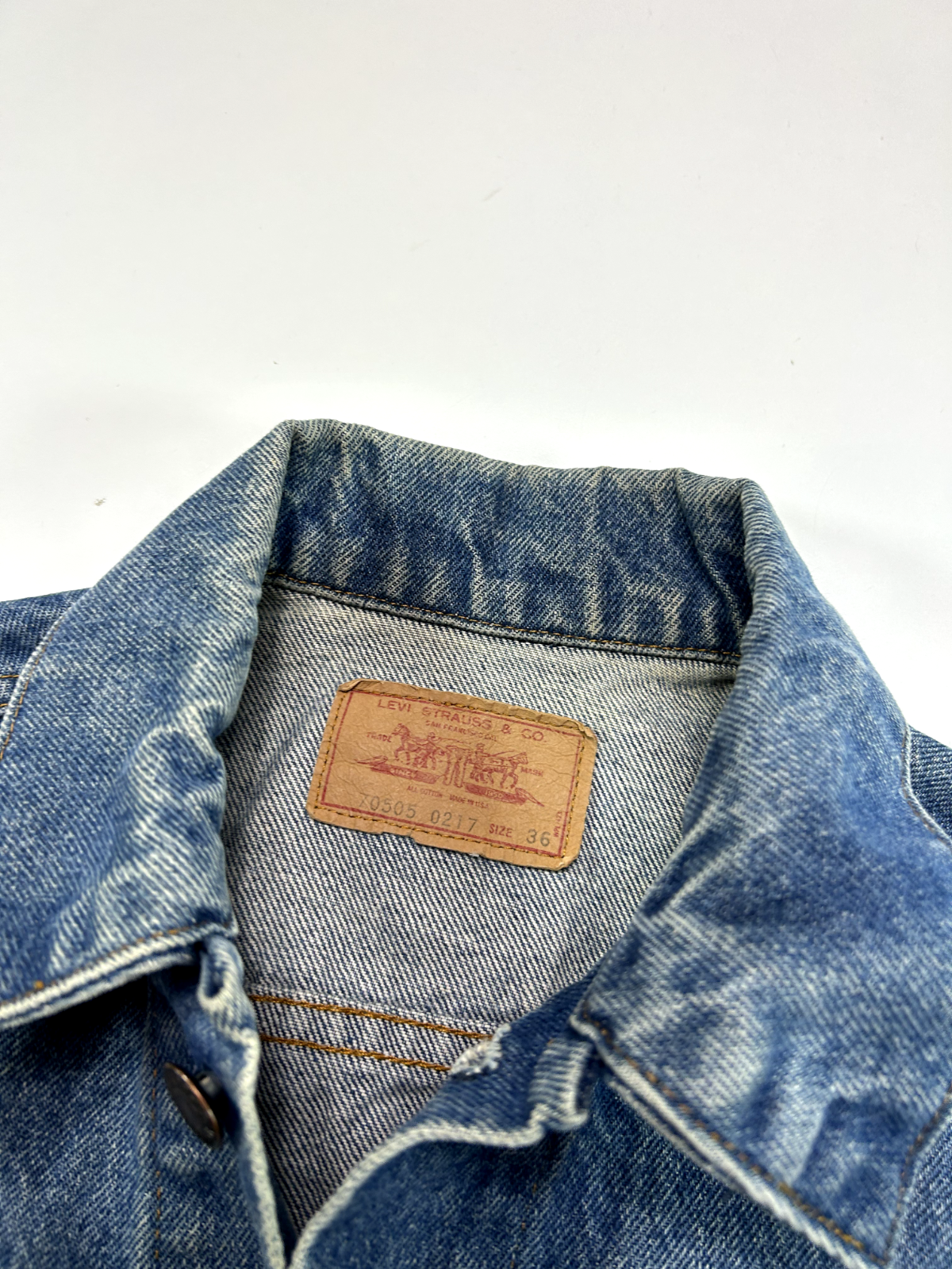 Vintage 80s Levis Medium Wash Type 3 Denim Trucker Jacket Size Small Blue