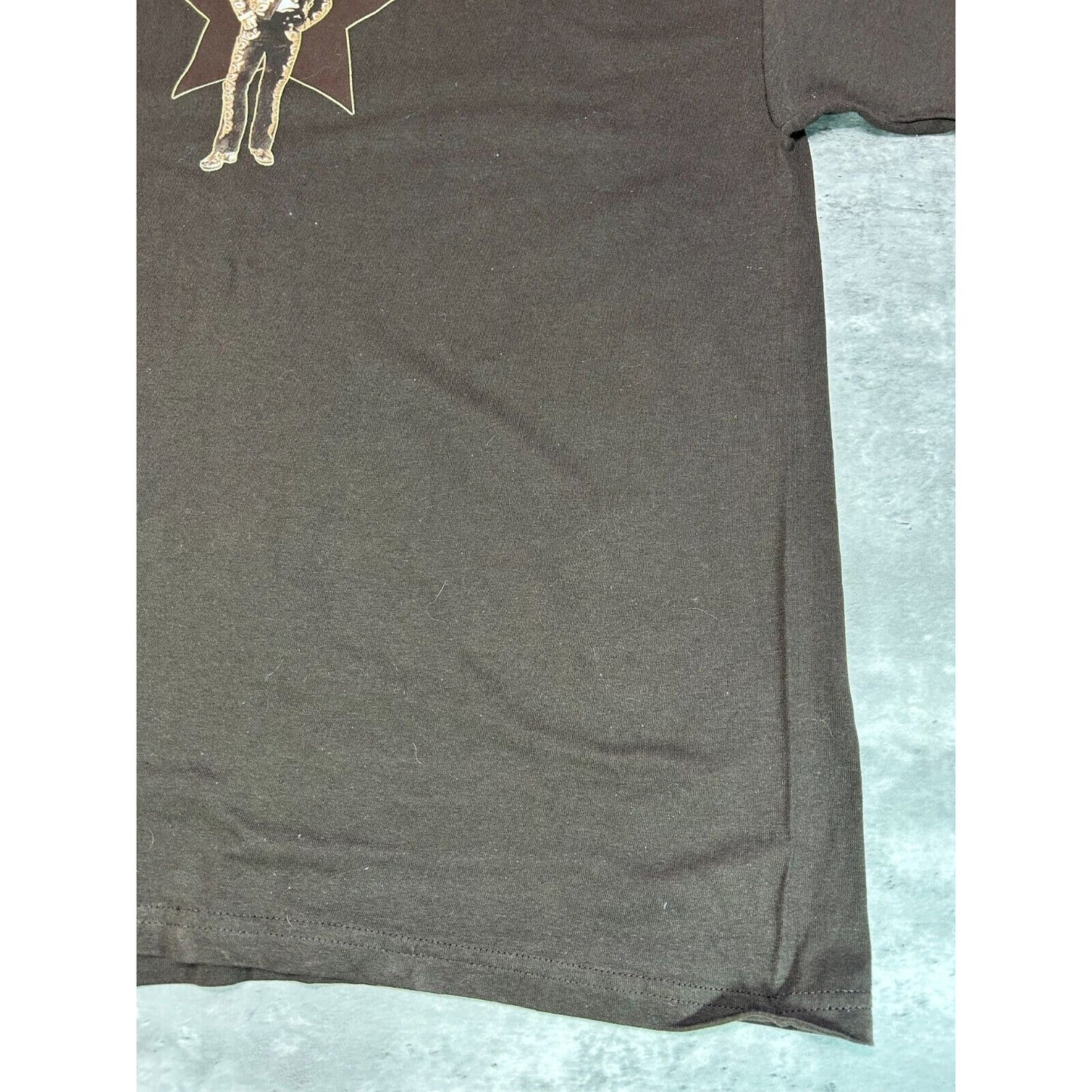 Vintage Elton John Rock Music Portrait Graphic T-Shirt Size XL Brown