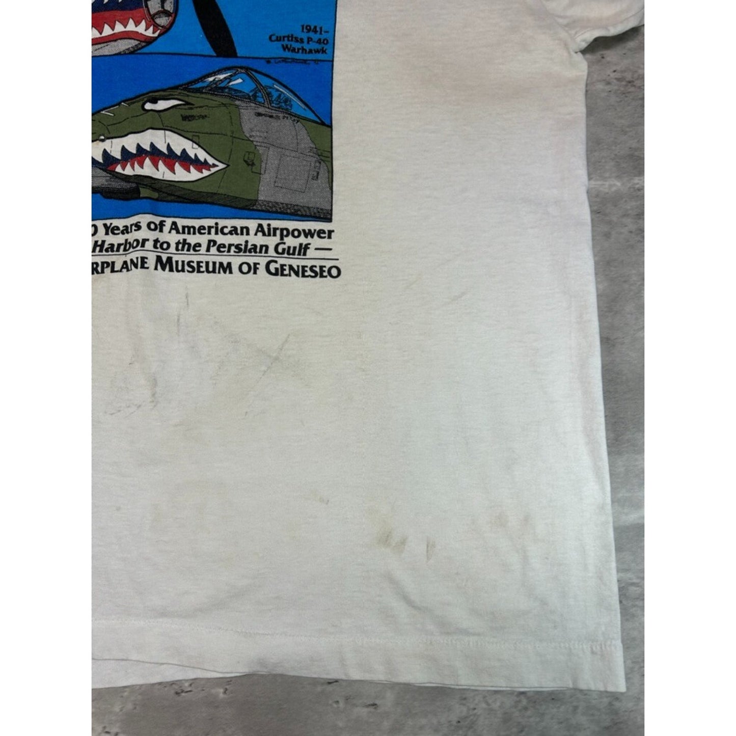 Vintage 1990s Wings Of Eagle Airshow National Warplane Museum T-Shirt Size XL