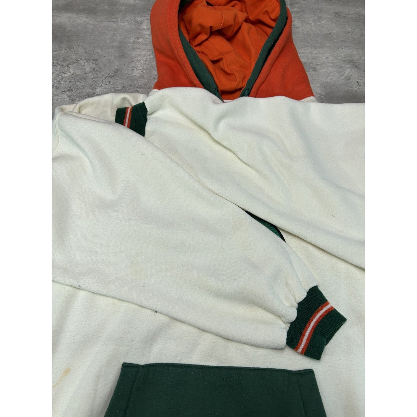 Vintage 90s Miami Hurricanes NCAA Starter Double Hood Sweatshirt Size XL