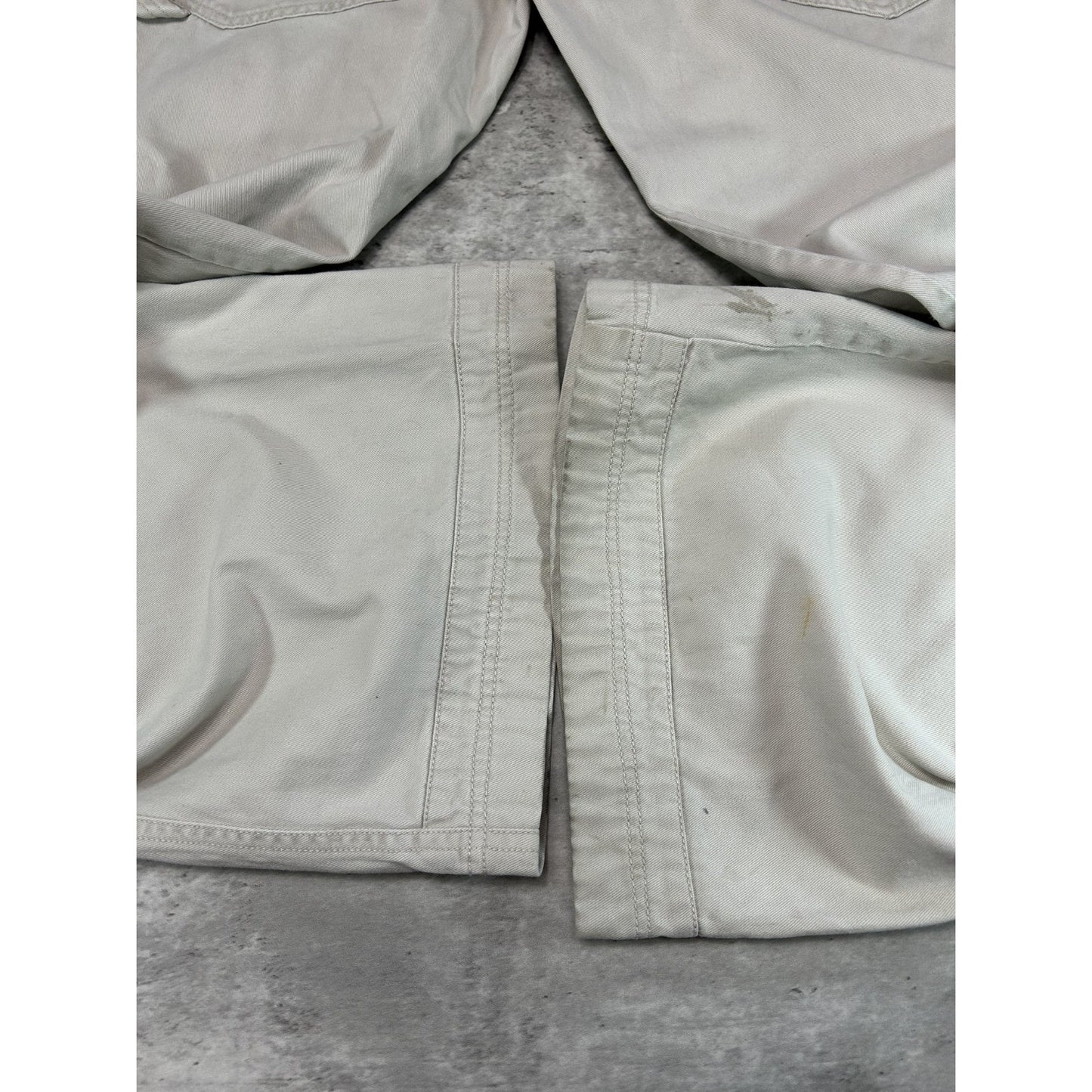Vintage Y2K Plugg Baggy Fit Khaki Wide Leg Pants Size 32 Beige