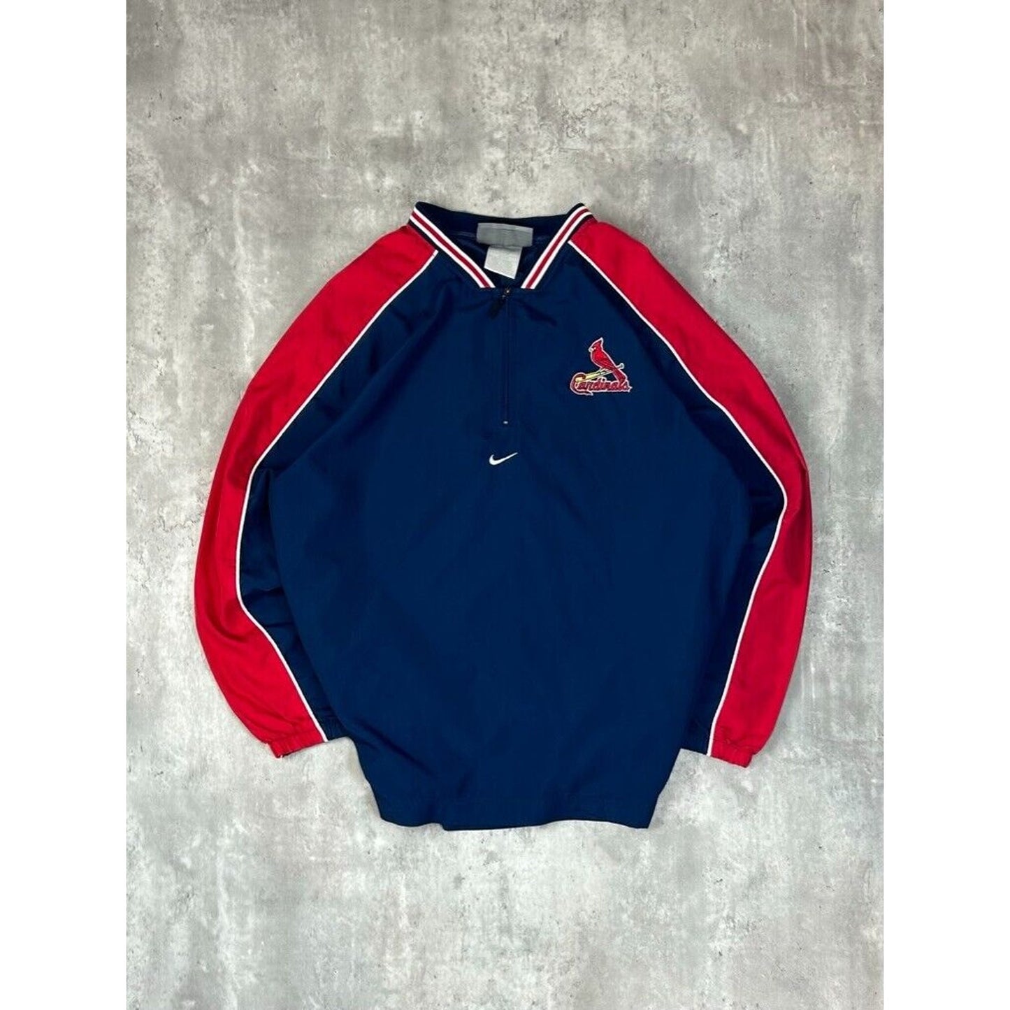 Vintage St Louis Cardinals MLB NIke Nylon Pullover Windbreaker Jacket Size Large