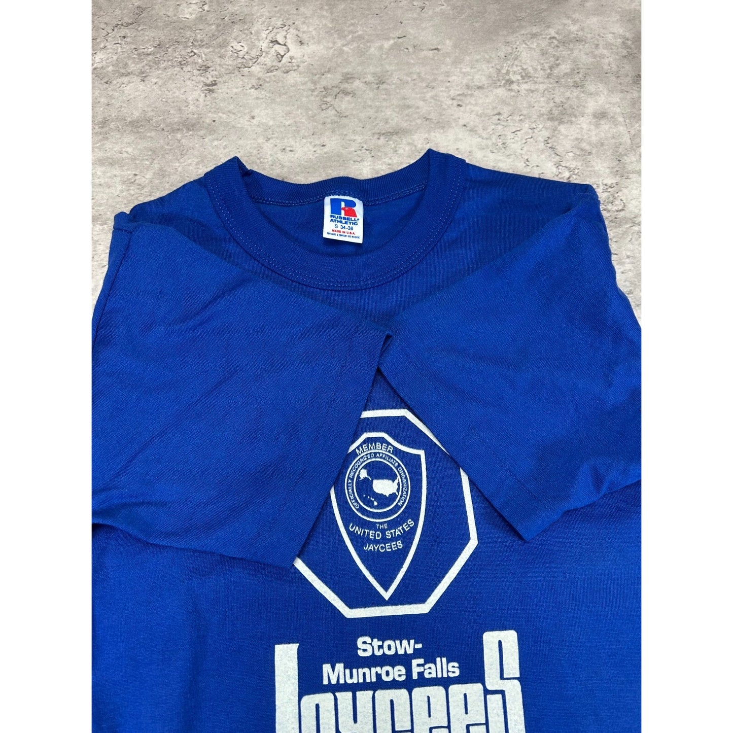 Vintage 1980s Jaycees Safety Town Destination Graphic T-Shirt Size Small Blue